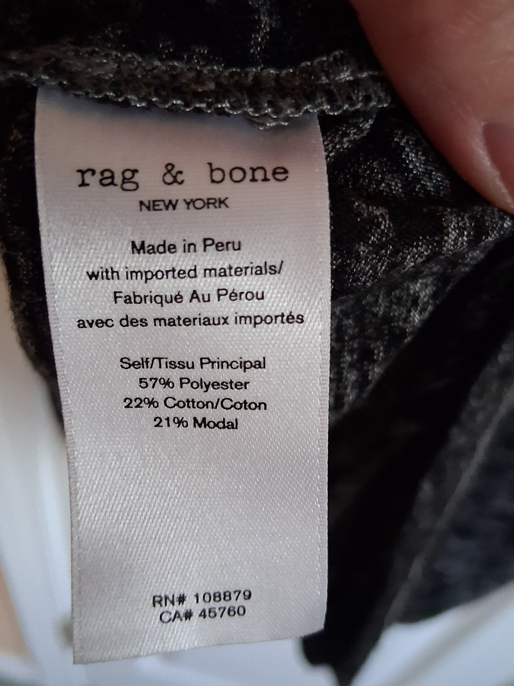 rag & bone Black Heathered Short Sleeve Crew Tee - Picture 7 of 10